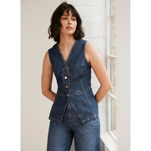 Mint Velvet Blue Denim Waistcoat